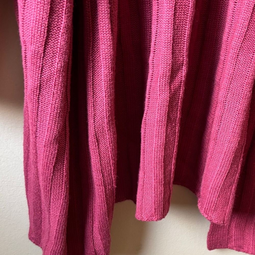 Blue Buttercup Boutique Open-Front Ribbed Cardigan Sweater - Raspberry Pink - Picture 5 of 16